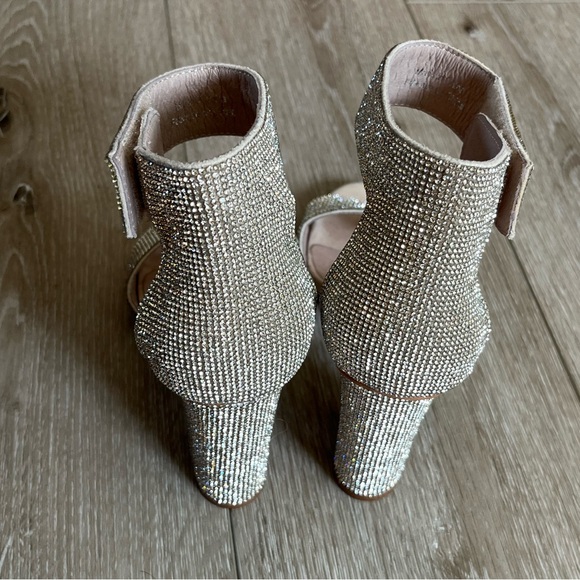 Jeffrey Campbell Silver Sparkly Thick Heel Sandals Size 5.5. - Picture 8 of 12
